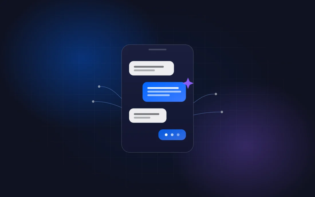 A phone showing a chat, with a reply being typed
